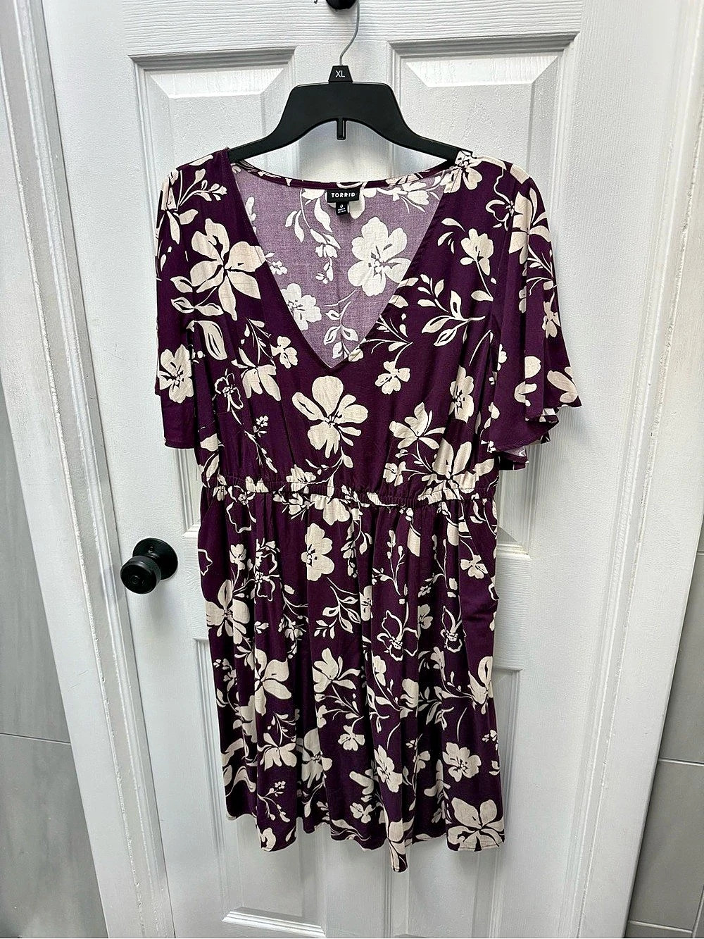 Torrid Floral Mini Dress in Purple & White Size 0